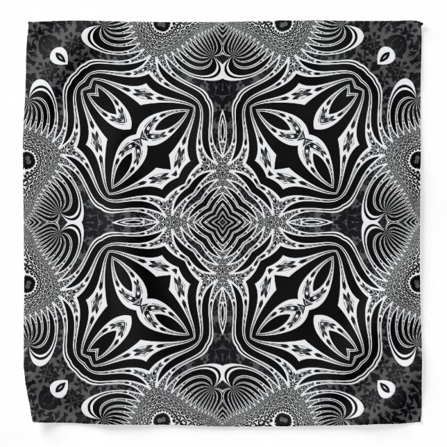 Black+White Bandana Tribalistic Pattern #2 (Front)