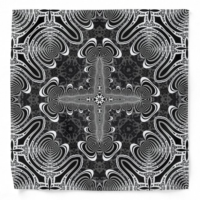 Black+White Bandana Tribalistic Pattern #3 (Front)