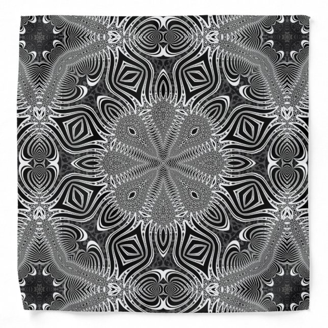 Black+White Bandana Tribalistic Pattern #4 (Front)