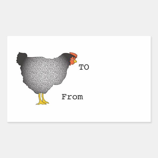 Black/white BarredRock hen sticker -gifts or other (Front)