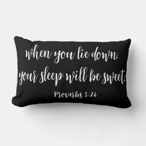 Black White Base on Proverbs 324 Lumbar Pillow