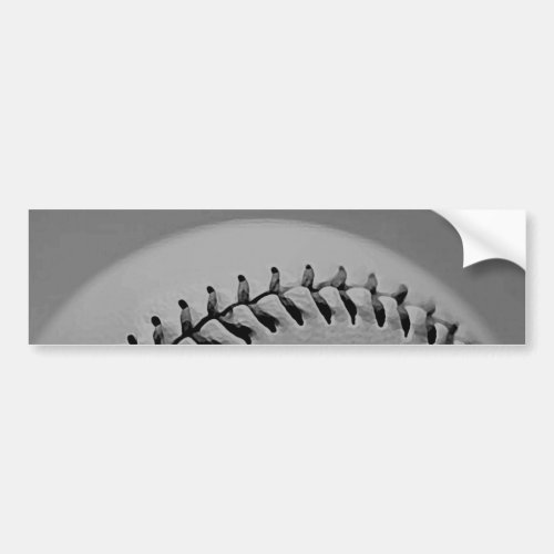 Black  White Baseball Bumper Sticker