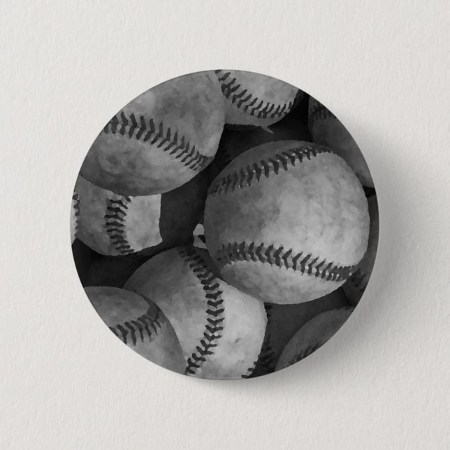 Black & White Baseball Button (Front)