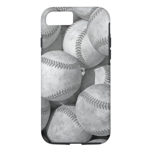 Black  White Baseball iPhone 87 Case