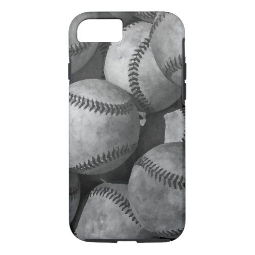 Black  White Baseball iPhone 87 Case
