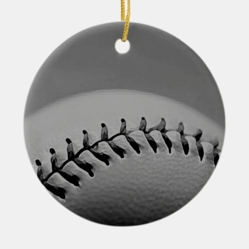 Black  White Baseball Ceramic Ornament