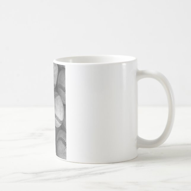 Black & White Baseball Coffee Mug (Right)