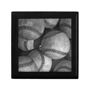 Black & White Baseball Keepsake Box