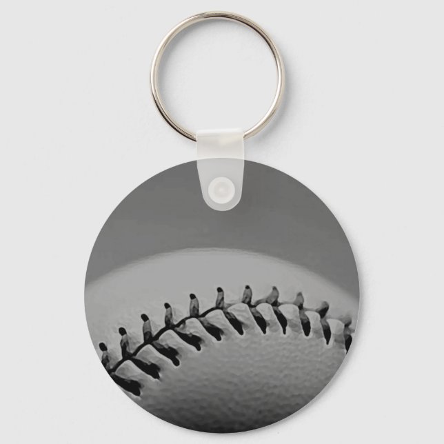 Black & White Baseball Keychain (Front)