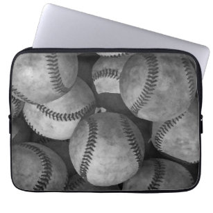Black & White Baseball Laptop Sleeve