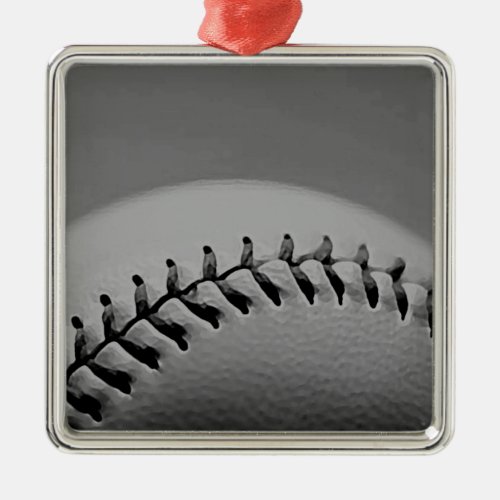 Black  White Baseball Metal Ornament