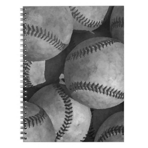 Black  White Baseball Notebook