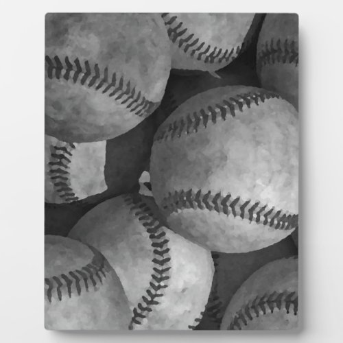 Black  White Baseball Plaque
