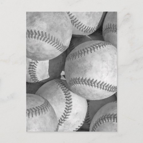 Black  White Baseball Post Cards