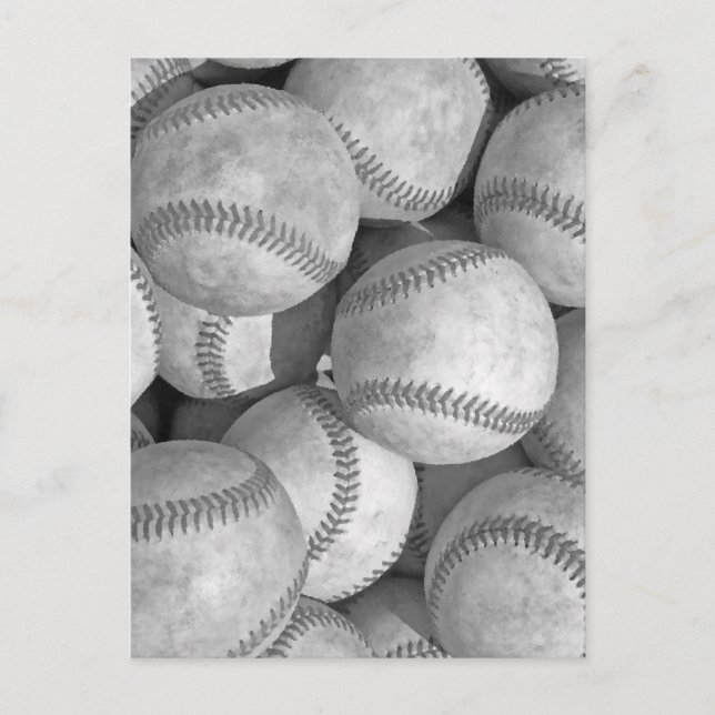 Black & White Baseball Postcard (Front)
