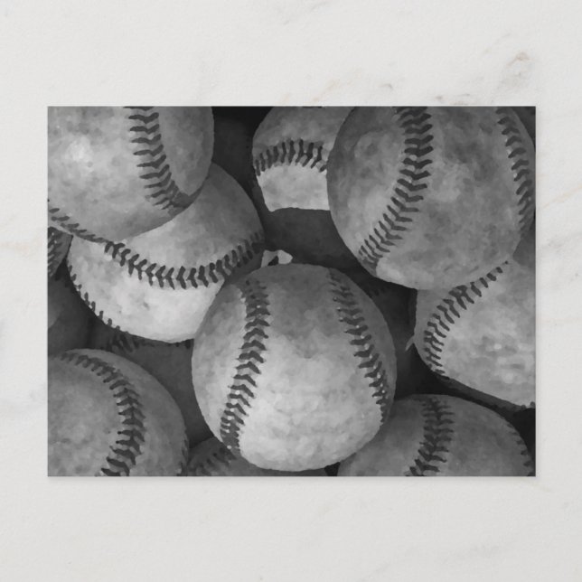 Black & White Baseball Postcard (Front)