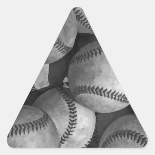 Black  White Baseball Triangle Sticker