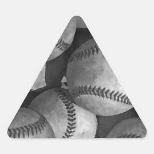 Black & White Baseball Triangle Sticker