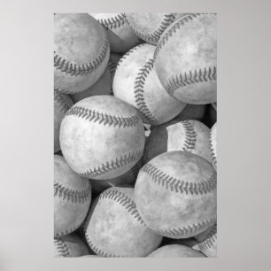 Black & White Baseball Unique Artwork Poster
