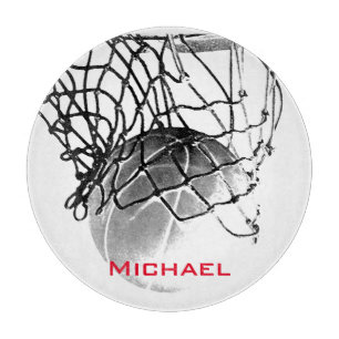 Black & White Basketball Add Your Name Cutting Board
