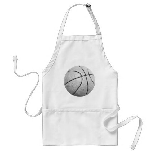 Black  White Basketball Adult Apron