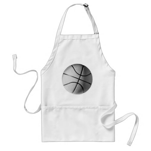 Black  White Basketball Adult Apron