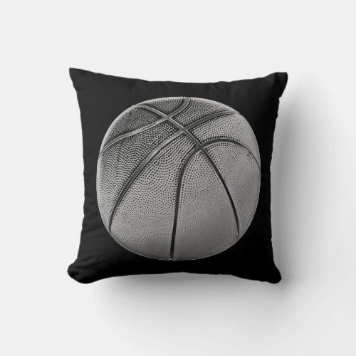 Black  White Basketball American MoJo Pillow
