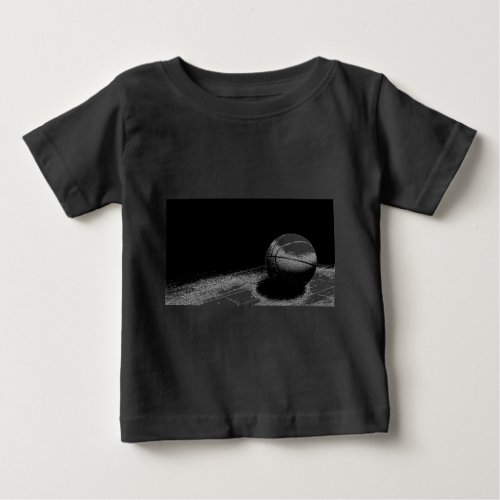 Black White Basketball Art Baby T_Shirt