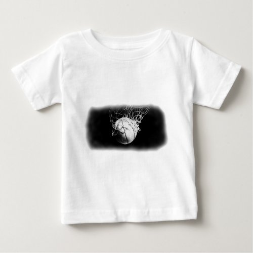 Black  White Basketball Art Baby T_Shirt