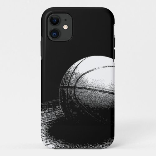 Black White Basketball Art iPhone 11 Case