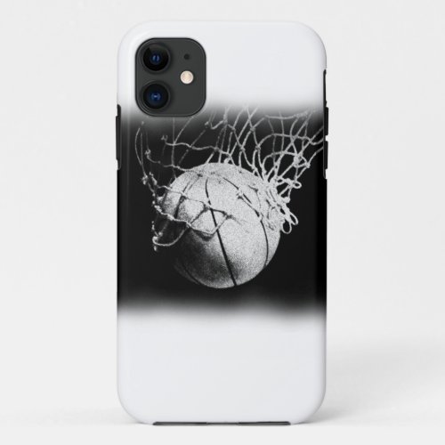 Black  White Basketball Art iPhone 11 Case
