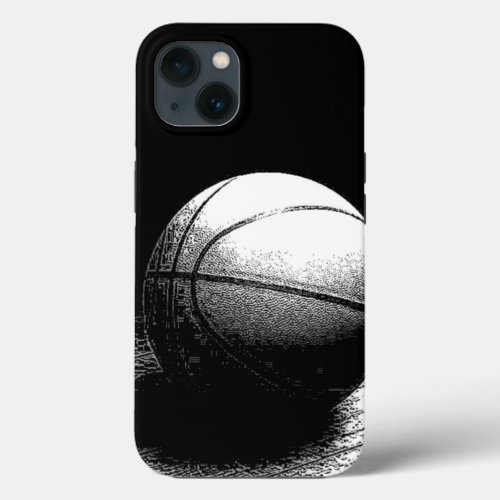 Black White Basketball Art iPhone 13 Case