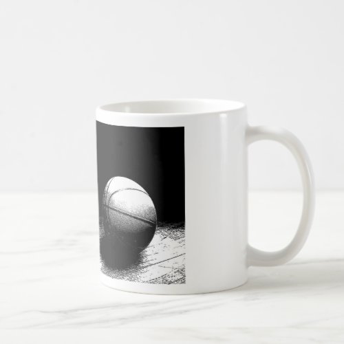 Black White Basketball Art Coffee Mug