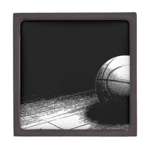 Black White Basketball Art Gift Box