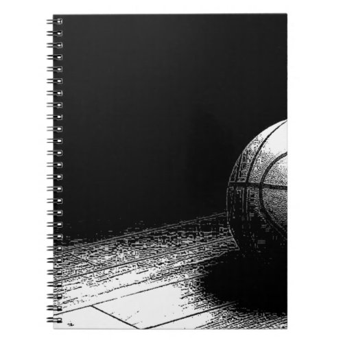 Black White Basketball Art Notebook