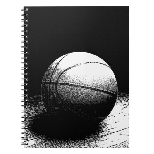 Black White Basketball Art Notebook
