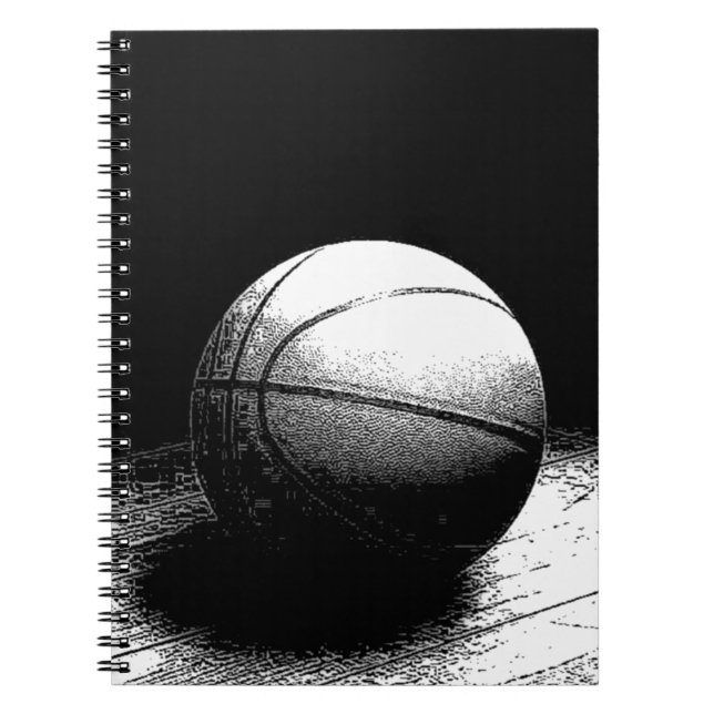 Black White Basketball Art Notebook (Front)