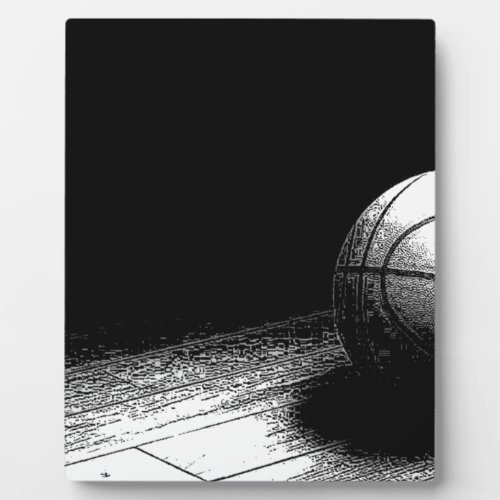 Black White Basketball Art Plaque