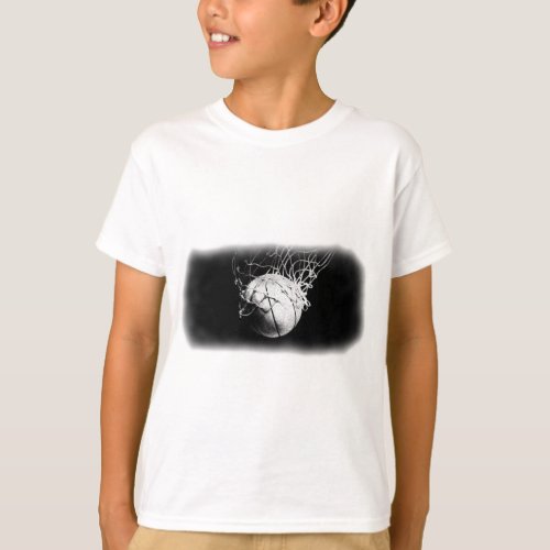 Black  White Basketball Art T_Shirt