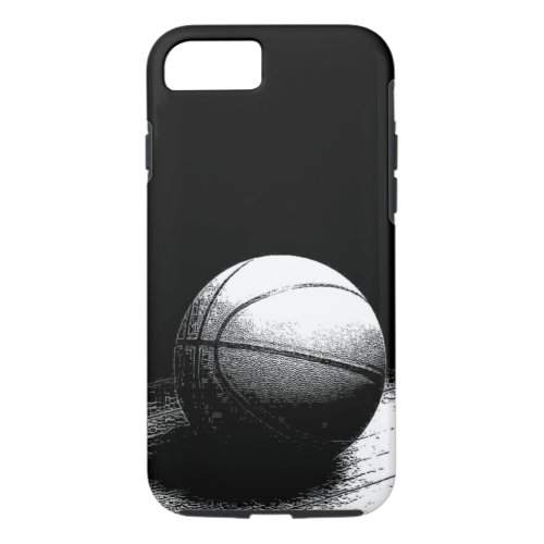 Black White Basketball Art Tough iPhone 7 Case