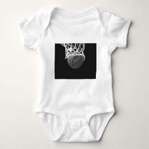 Black & White Basketball Baby Bodysuit