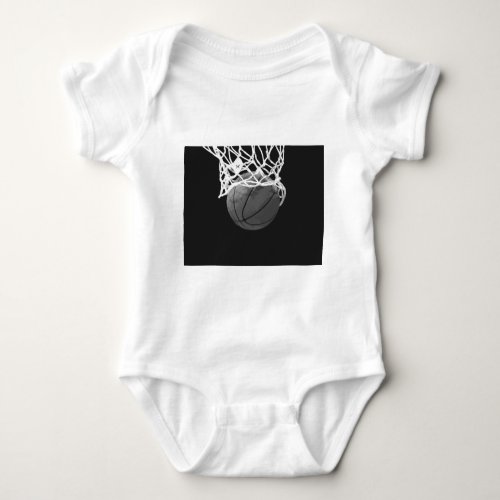 Black  White Basketball Baby Bodysuit