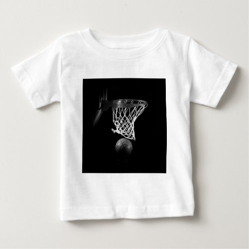 Black  White Basketball Baby T_Shirt