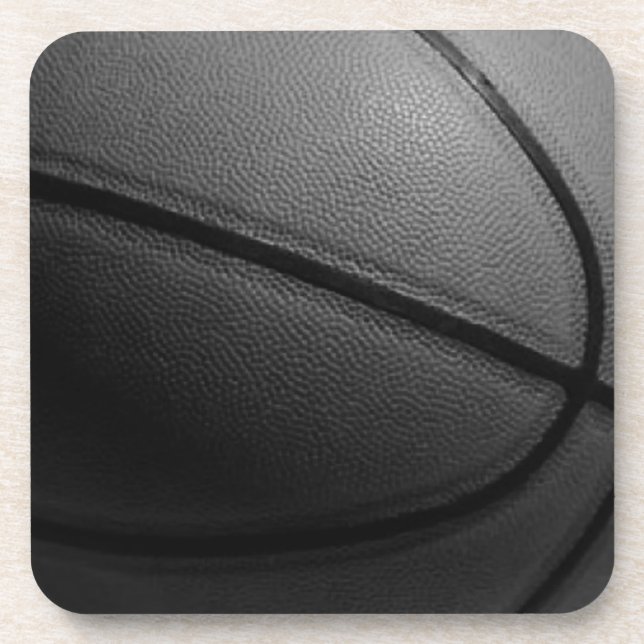 Black & White Basketball Beverage Coaster (Front)