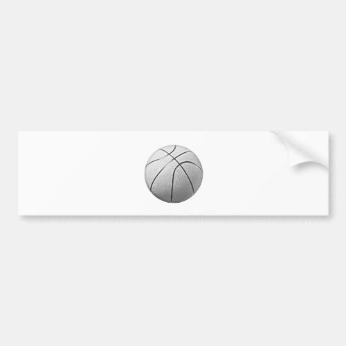 Black  White Basketball Bumper Sticker