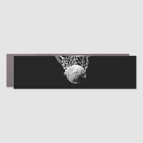 Black  White Basketball Car Magnet
