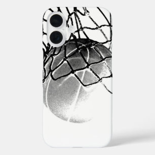 Black & White Basketball iPhone 16 Case