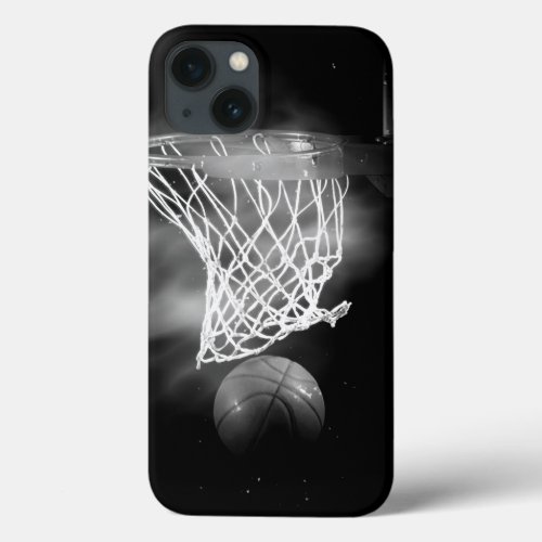 Black  White Basketball iPhone 13 Case