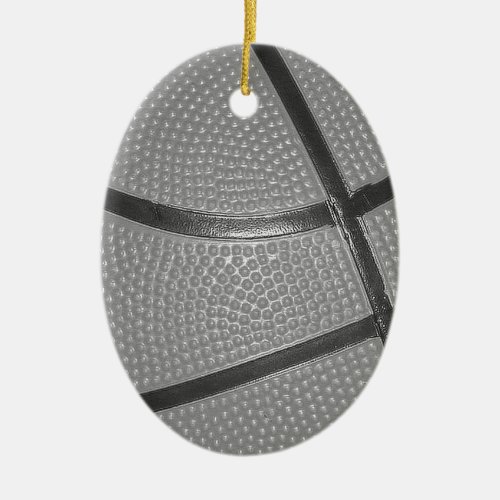 Black  White Basketball Ceramic Ornament