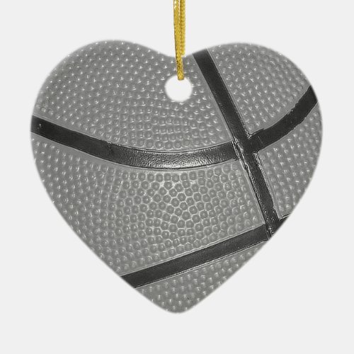 Black  White Basketball Ceramic Ornament